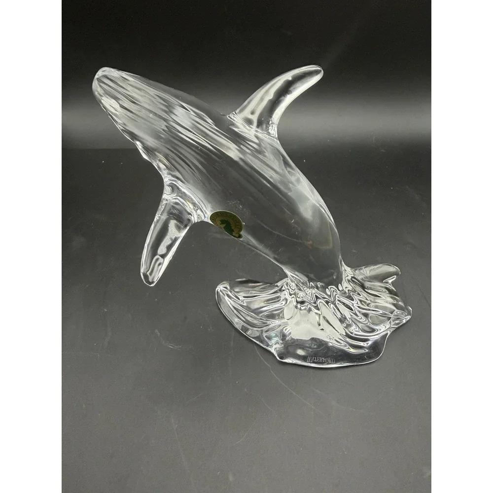 Waterford Crystal Glass Breaching Humpback Whale Figurine